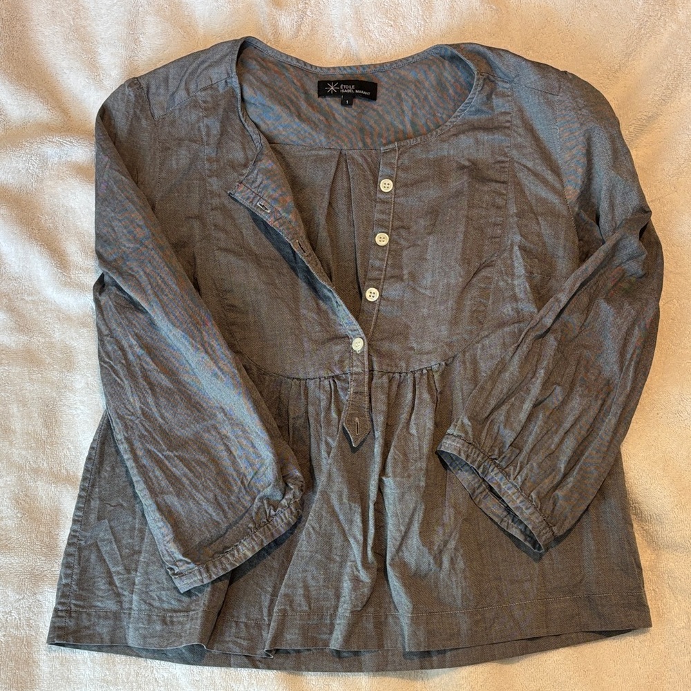 Étoile Isabel Marant crew neck three-quarter sleeve crop length top